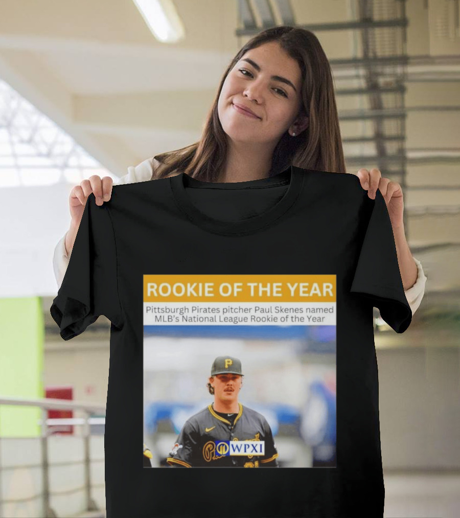 Rookie Of The Year Pittsburgh Pirates Pitcher Paul Skenes National League Award WPXI T-Shirt