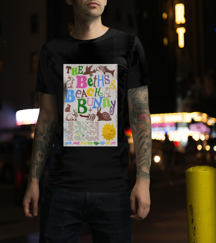 The Beths Beach Bunny North America Tour 2026 Denver Santa Fe Tucson Seattle T-Shirt