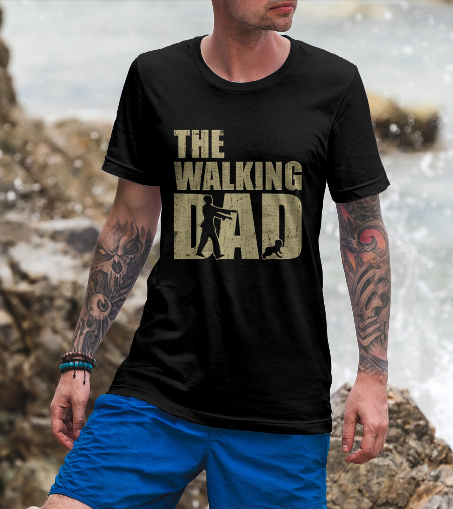 The Walking Dad Zombie Parody Dad And Baby T-Shirt