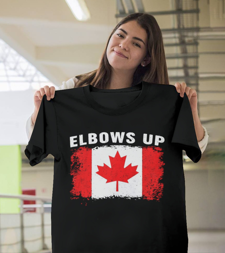 Elbows Up Canada Flag Maple Leaf T-Shirt