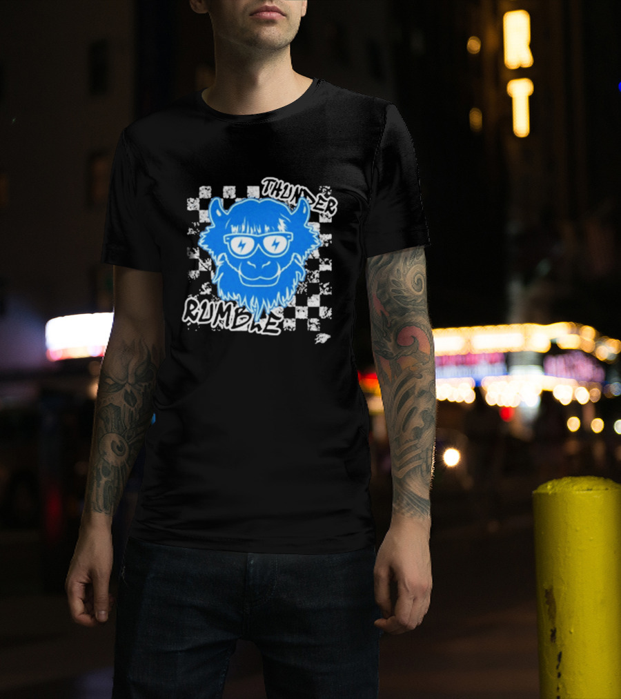 Oklahoma City Thunder Rumble Checkered Emoji Thunder Rumble T-Shirt