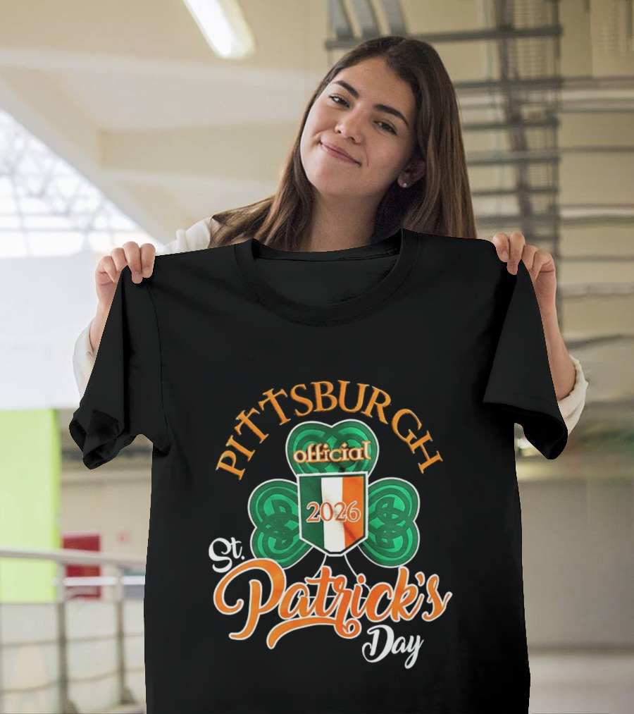 Pittsburgh Official St Patrick's Day 2026 Shamrock Irish Flag T-Shirt