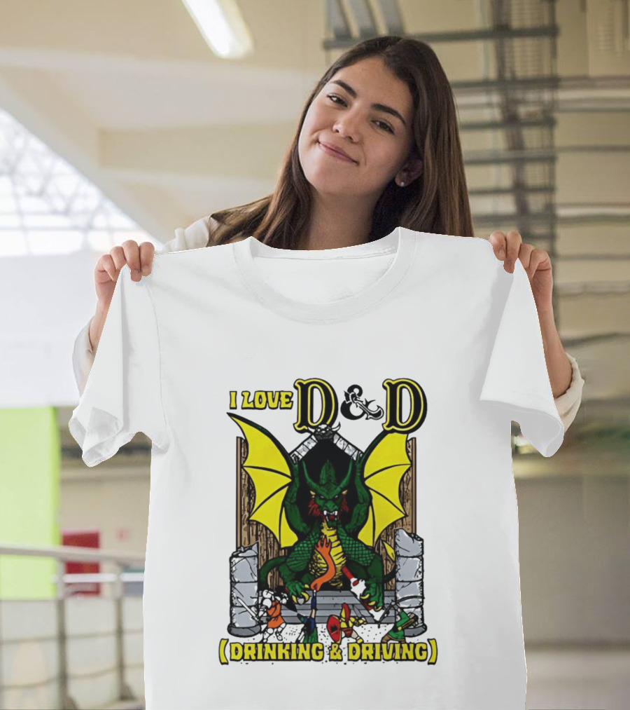 I Love D&D Drinking & Driving Dragon T-Shirt