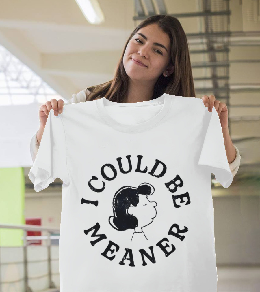 I Could Be Meaner Vintage Cartoon Face T-Shirt