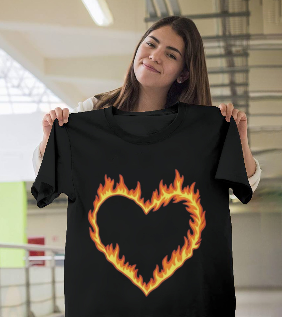 High Potential Morgan Croft Fire Heart Flame T-Shirt