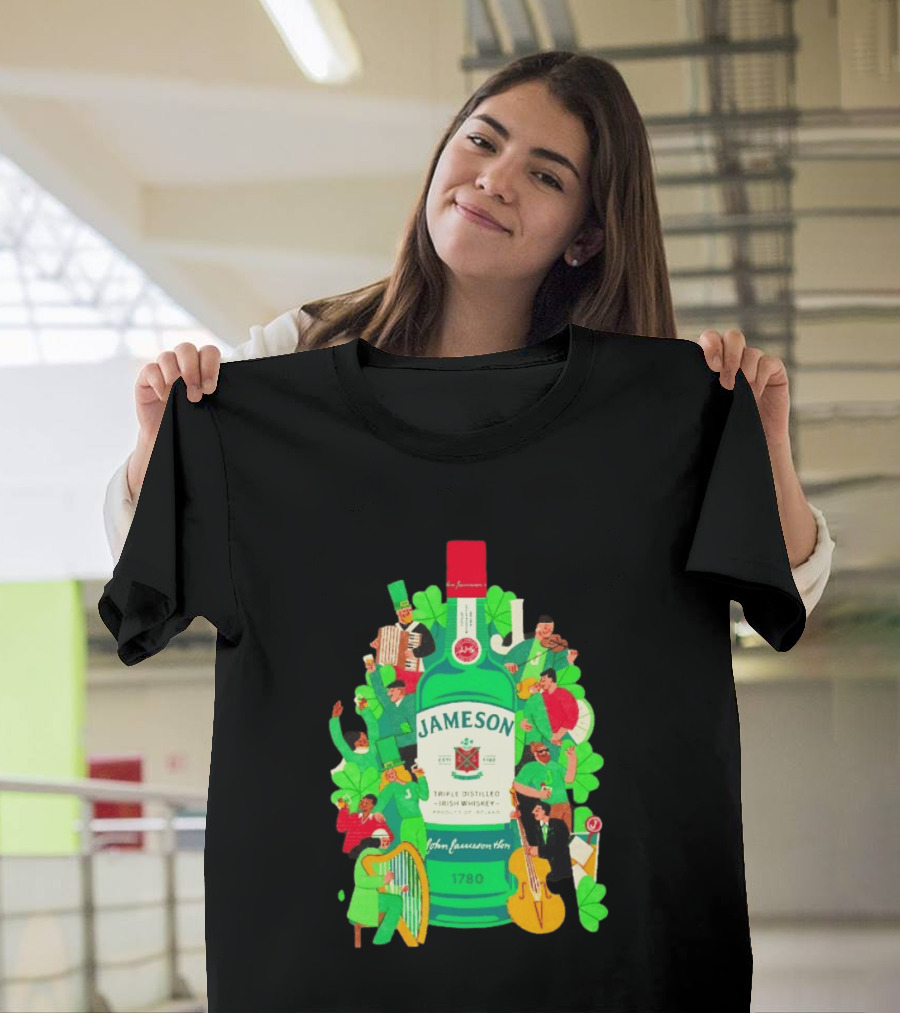 Jameson Triple Distilled Irish Whiskey 1780 St. Patrick's Day Celebration Bottle T-Shirt