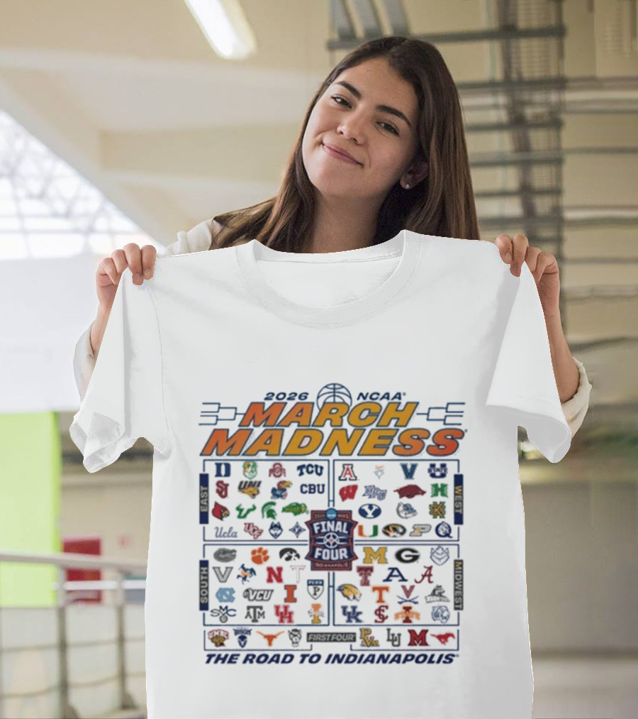 2026 NCAA March Madness Tournament Bracket Journey To Final Four Indianapolis T-Shirt