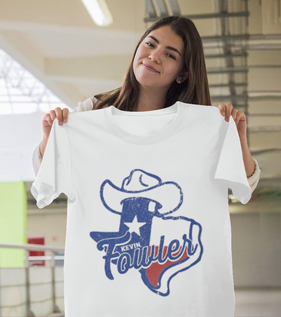 Kevin Fowler Texas Outline Hat Cowboy Star T-Shirt
