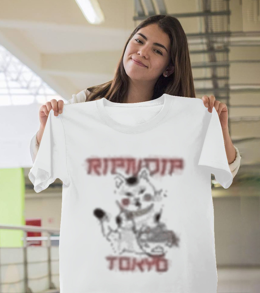Ripndip Lucky Nerm Tokyo Japan Cat Sketch T-Shirt