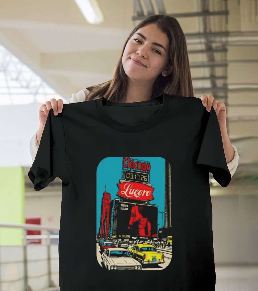 Chicago Lucero Tour March 17 2026 Vic Theatre Vintage Look T-Shirt