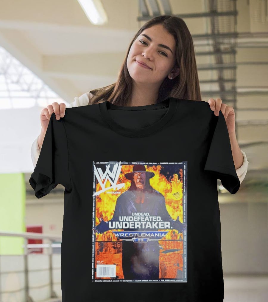 WWE Undead Undefeated Undertaker Wrestlemania 23 Magazine Cover T-Shirt