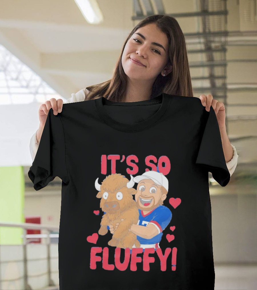 It's So Fluffy Josh Allen Buffalo Bills Cartoon Hearts T-Shirt