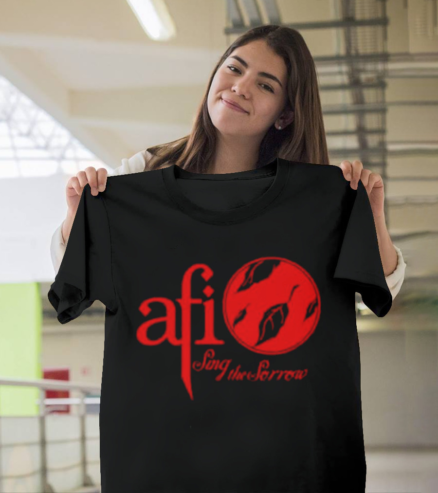 AFI Sing The Sorrow Red Logo And Globe T-Shirt