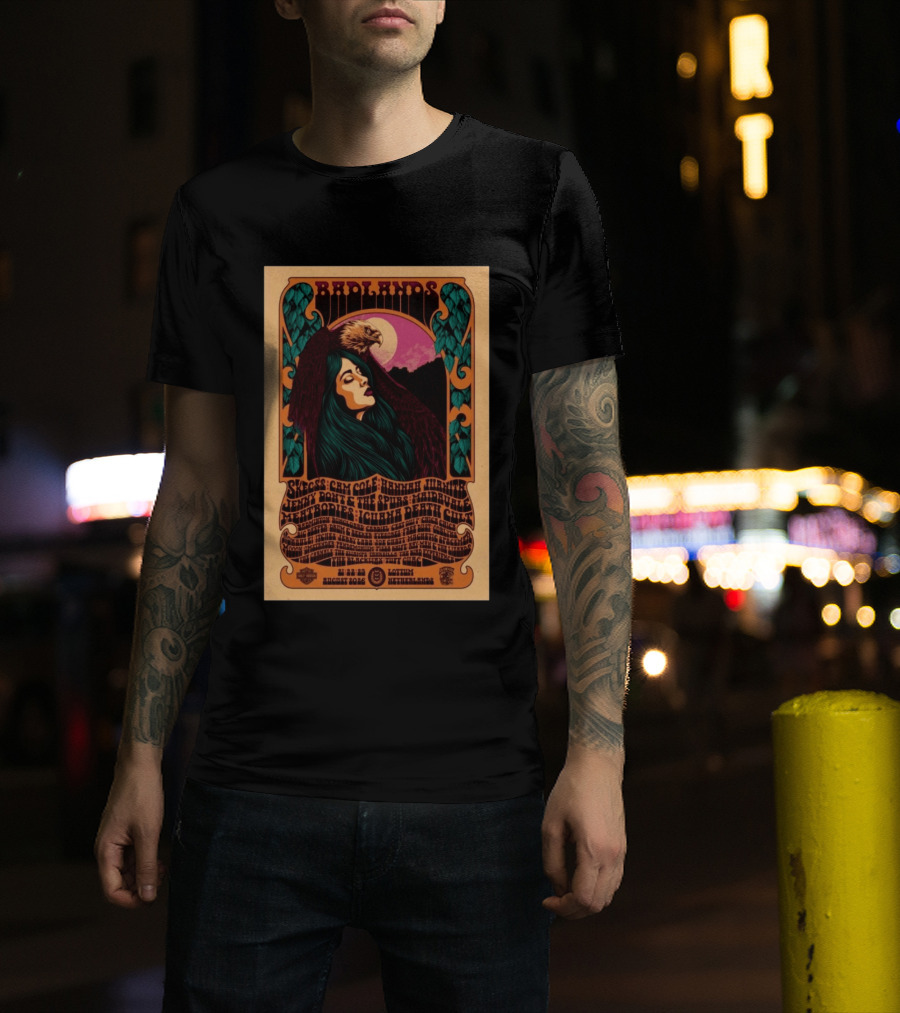 Badlands Festival 2026 Lottum Netherlands Skeegs Cam Cole Hannah Williams Jerry Dovey The Spims Halfbirdie Livid Bodies Chinch Death Cult T-Shirt