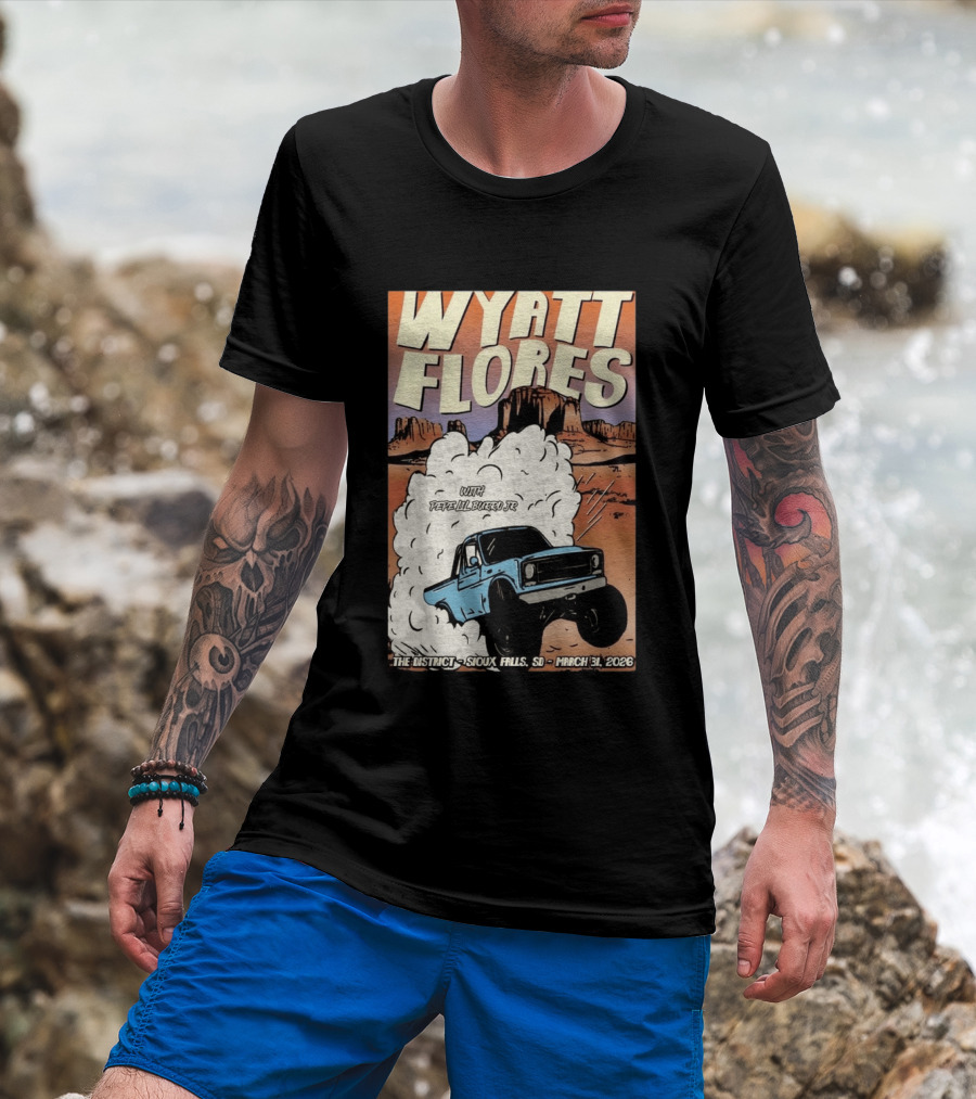 Wyatt Flores Sioux Falls Concert With Pepe El Burrio Jr March 31 2026 Desert Adventure T-Shirt