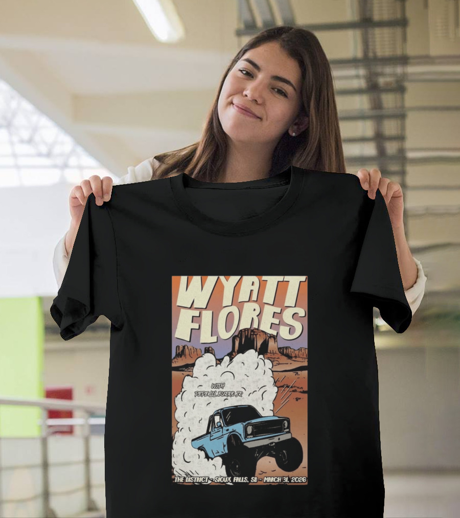Wyatt Flores Sioux Falls Concert With Pepe El Burrio Jr March 31 2026 Desert Adventure T-Shirt
