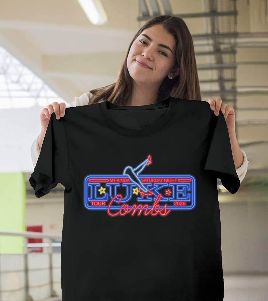 Luke Combs My Kinda Saturday Night Tour 2026 Neon T-Shirt