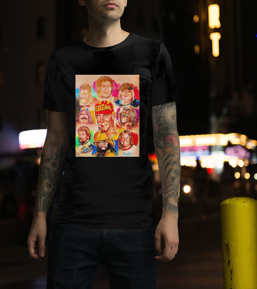 WWF Legends Hulk Hogan Andre The Giant Randy Savage Ultimate Warrior T-Shirt