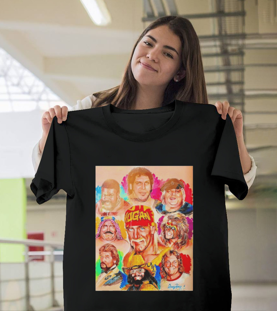 WWF Legends Hulk Hogan Andre The Giant Randy Savage Ultimate Warrior T-Shirt