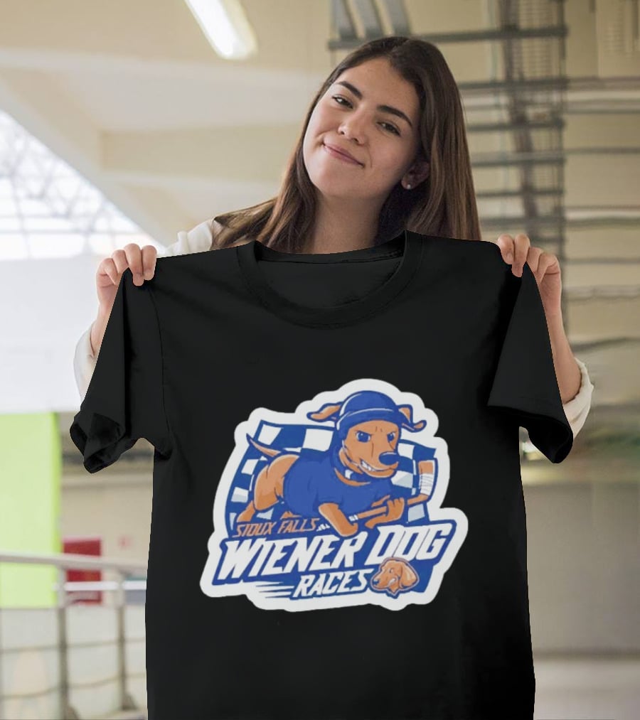 Sioux Falls Wiener Dog Hockey Races Fun Event T-Shirt