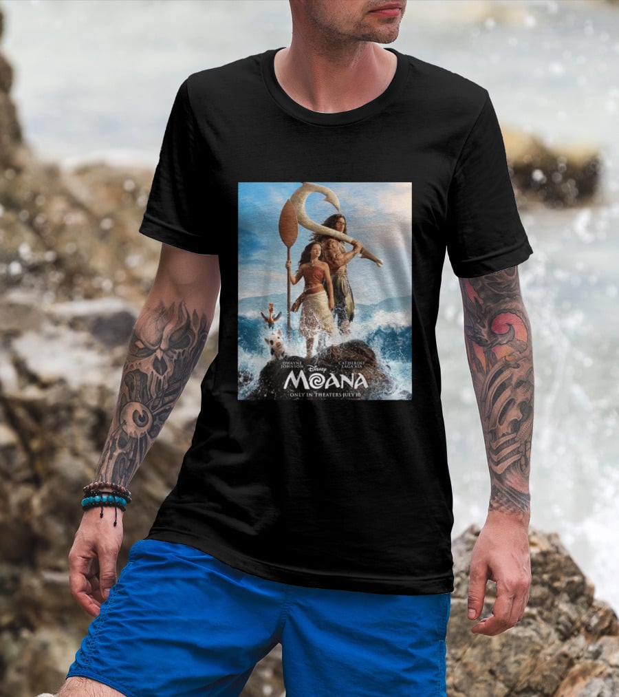 Dwayne Johnson And Catherine Laga'aia In Disney's Moana Live Action July 10 T-Shirt