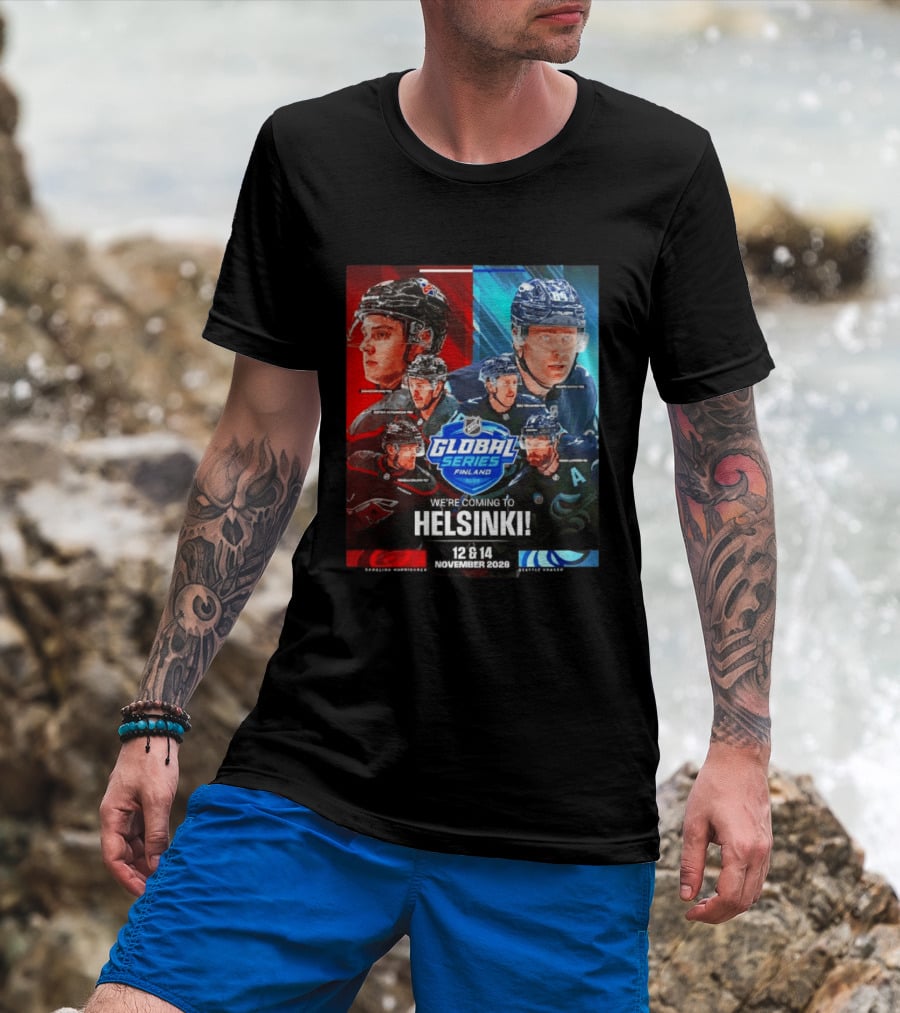 NHL Global Series Finland 2026 Helsinki Carolina Hurricanes Vs Seattle Kraken November 12 14 T-Shirt