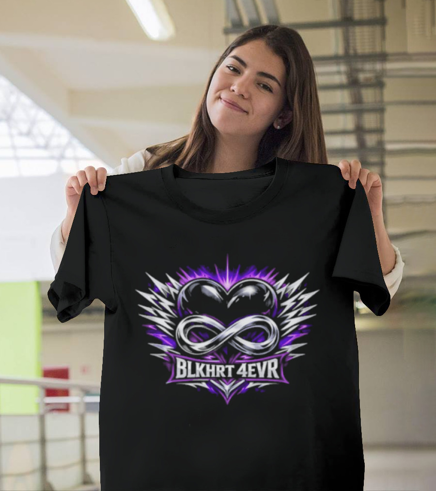 Nikki Blackheart Blkhrt 4ever Infinity Heart Purple Energy Burst T-Shirt