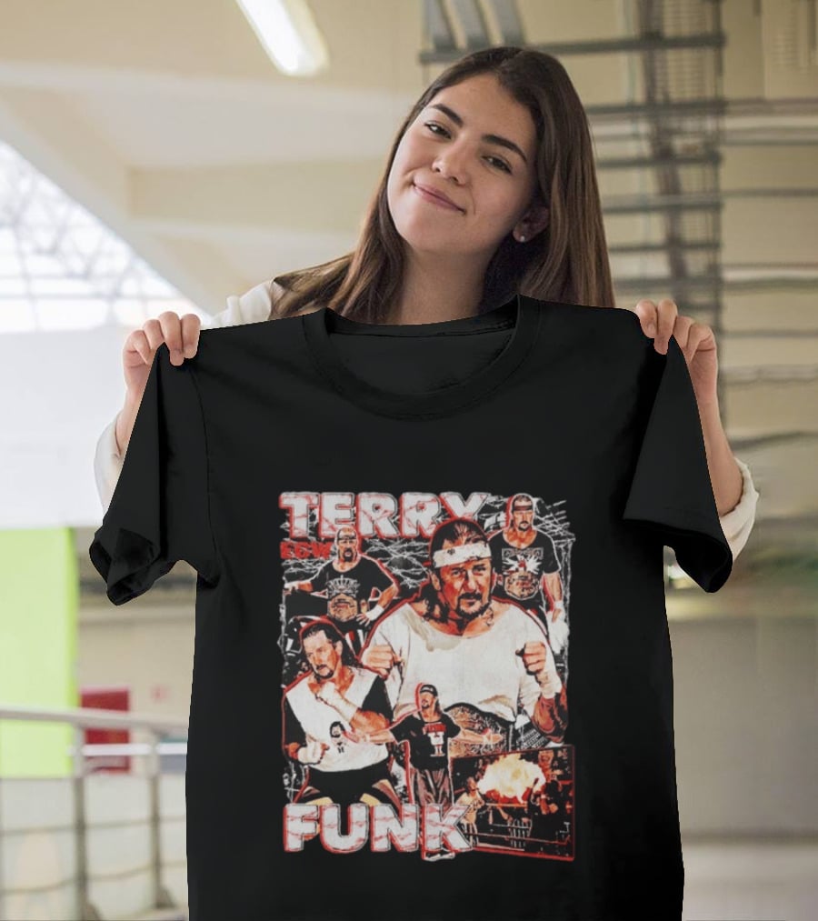 Terry Funk ECW Wrestling Collage T-Shirt