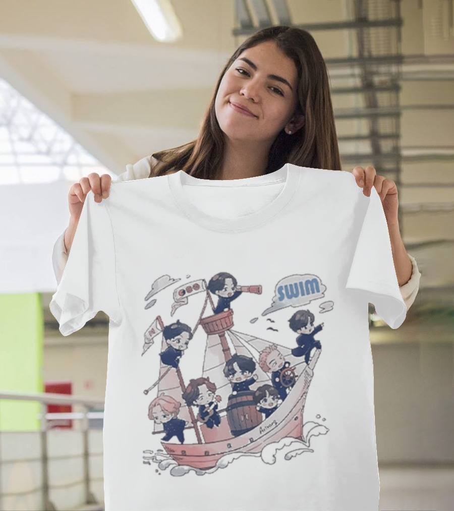 Bangtan Arirang Swim Boat Characters Adventure T-Shirt