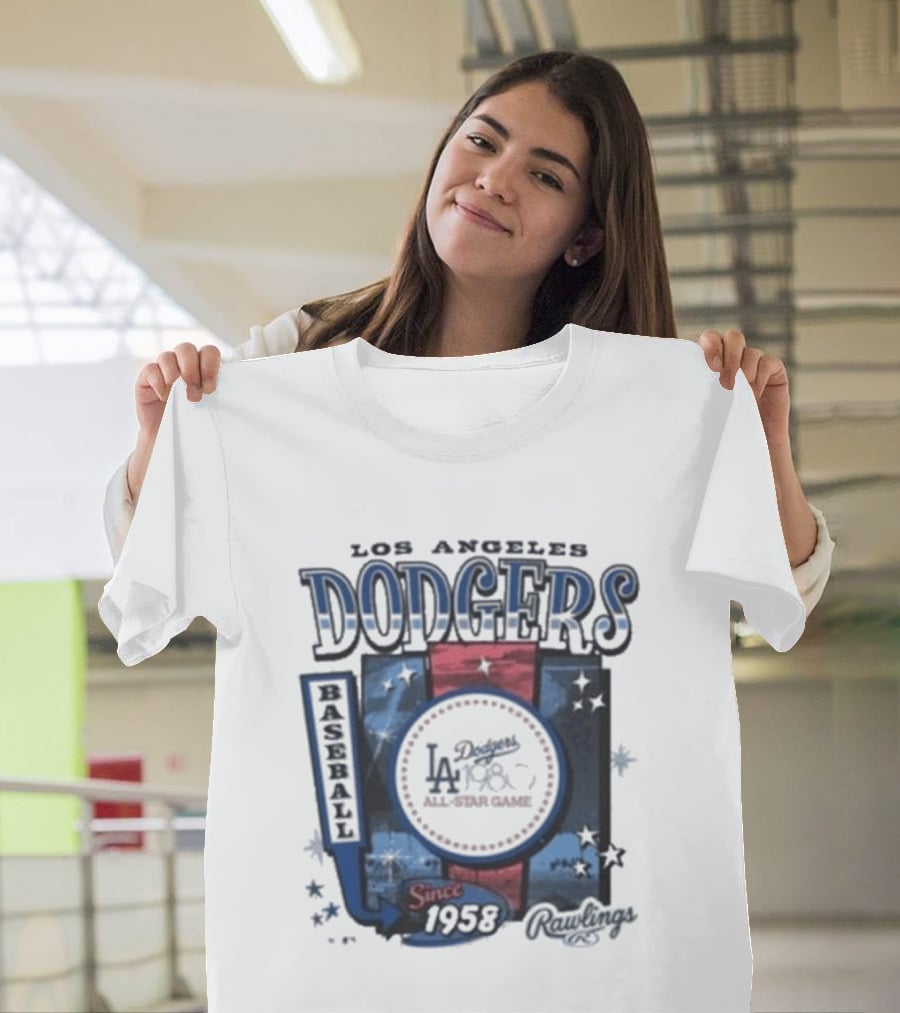 Los Angeles Dodgers Baseball Since 1958 Cooperstown Rawlings 47 T-Shirt