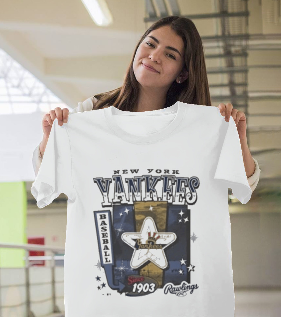 New York Yankees Cooperstown Baseball Since 1903 Rawlings 47 T-Shirt