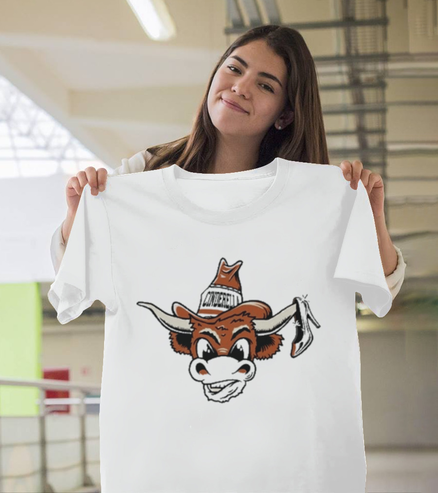 Tx Cinderella Cowboy Longhorn Mascot With Hat And Boot T-Shirt
