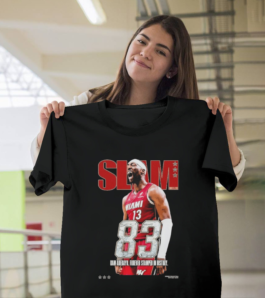 Slam March 2023 Bam Adebayo Miami 83 Points Forever Stamped In History T-Shirt