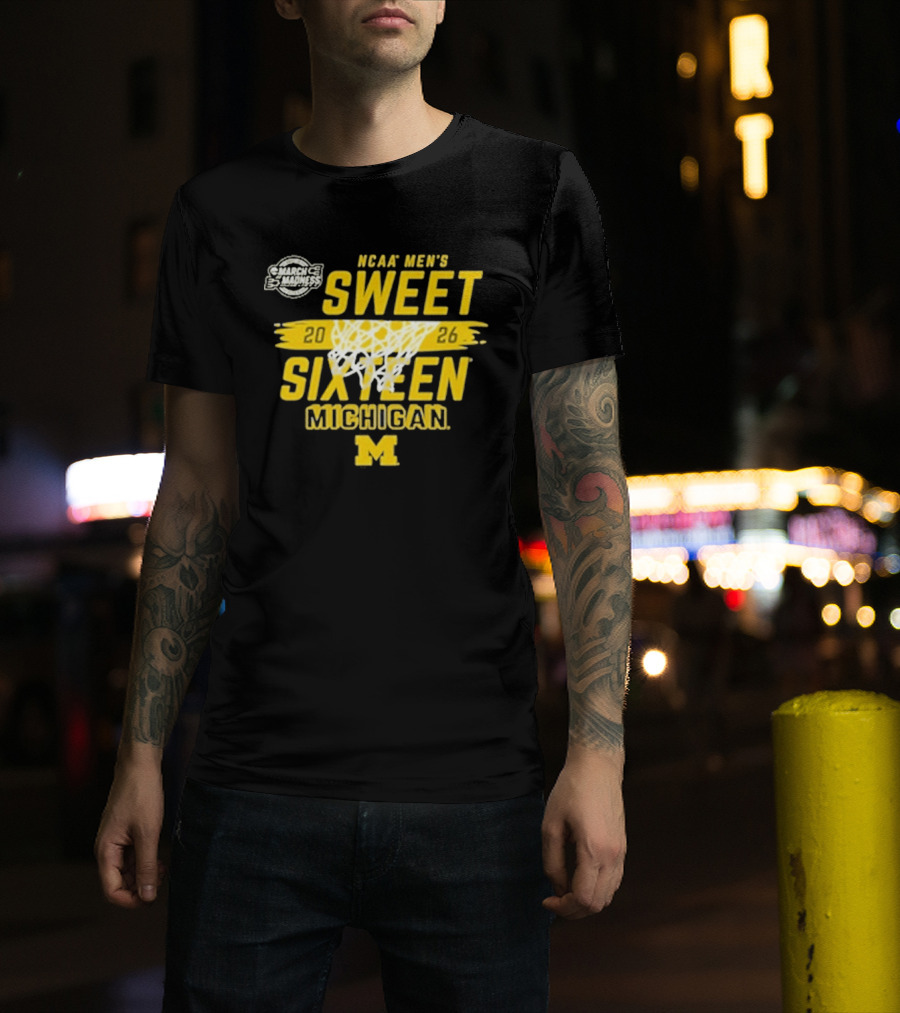 Michigan Wolverines NCAA Men's Basketball Sweet 16 2026 T-Shirt