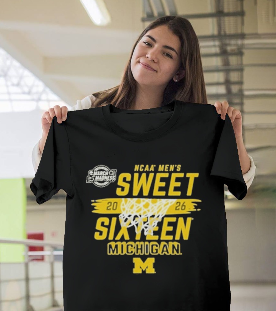 Michigan Wolverines NCAA Men's Basketball Sweet 16 2026 T-Shirt