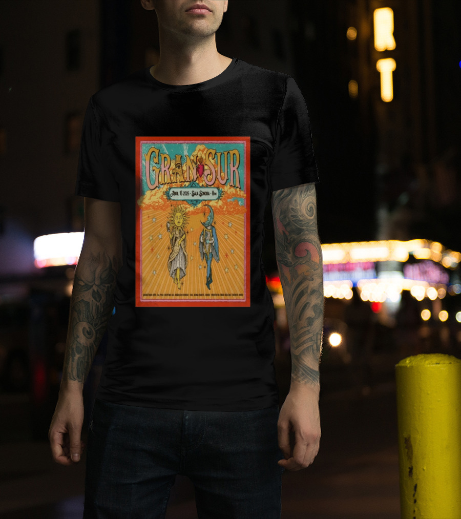 Gran Sur Abril 16 2026 Sala Sonora Roma Norte Mexico City Sun And Moon T-Shirt