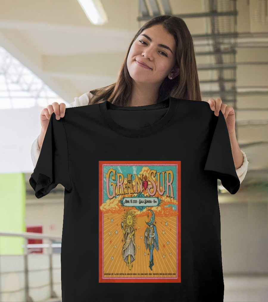 Gran Sur Abril 16 2026 Sala Sonora Roma Norte Mexico City Sun And Moon T-Shirt