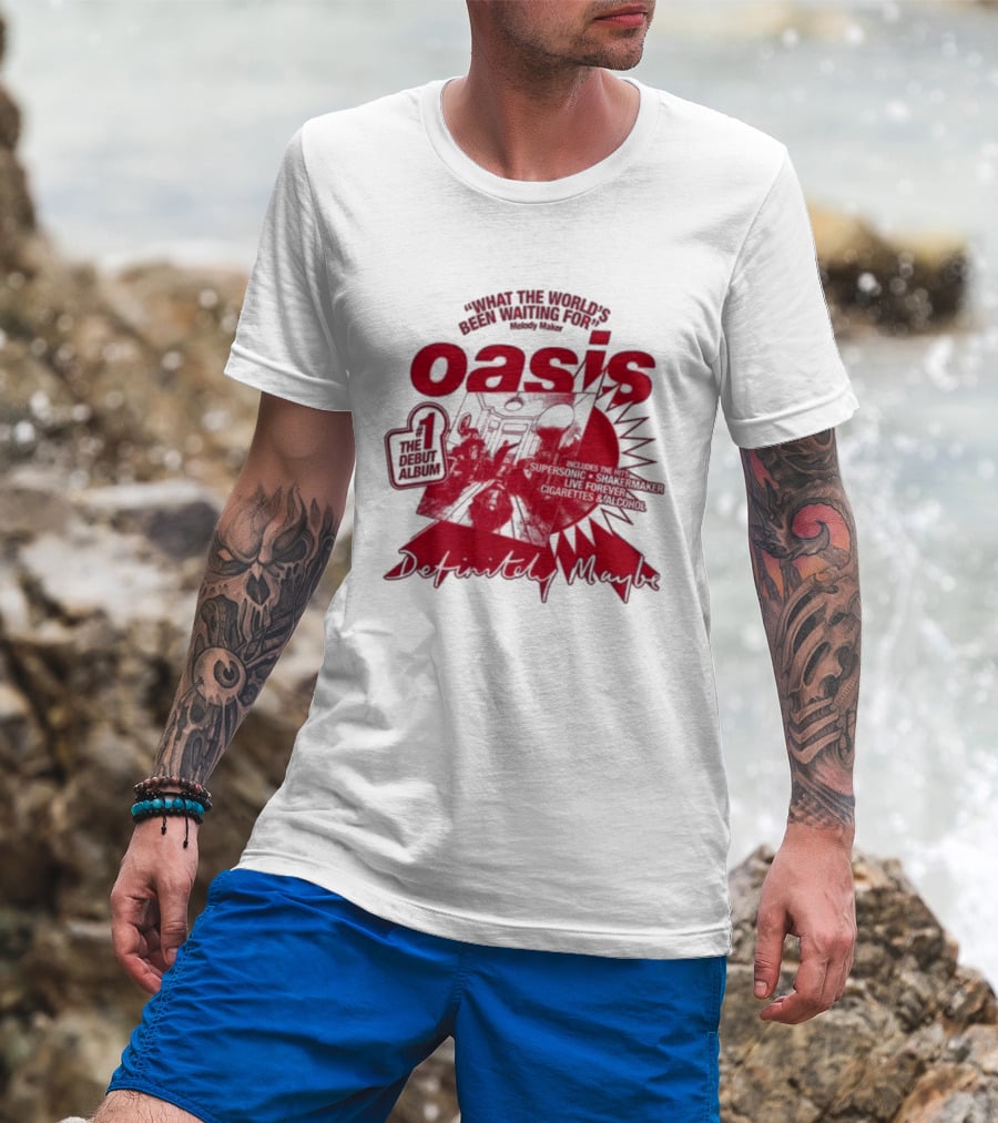 Oasis Definitely Maybe What The World's Been Waiting For Number 1 Debut Album T-Shirt