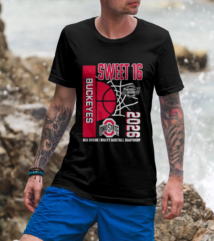 Ohio State Buckeyes 2026 Sweet 16 NCAA Division I Women's Basketball March Madness Championship T-Shirt