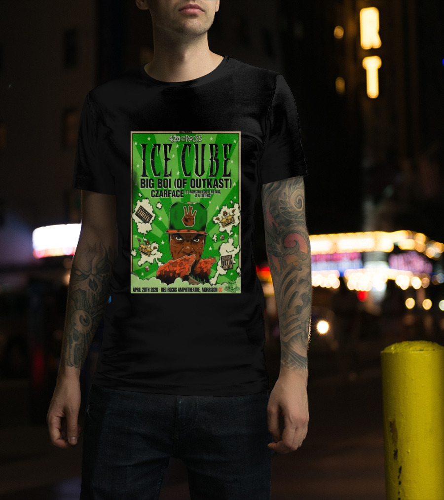 420 On The Rocks Ice Cube Big Boi Czarface Red Rocks Apr 20 2026 T-Shirt