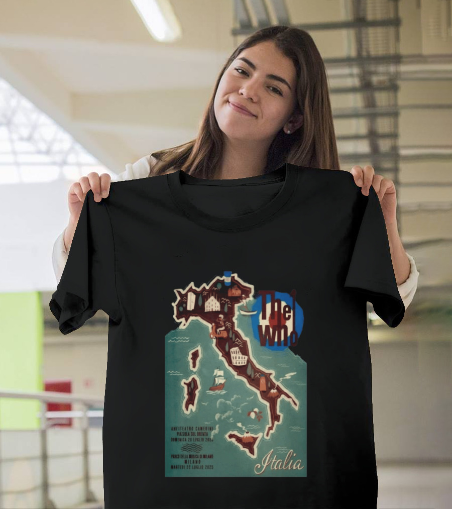 The Who Italia Tour 2026 Anfiteatro Camerini Padova Sul Brenta Parco Della Musica Milano T-Shirt