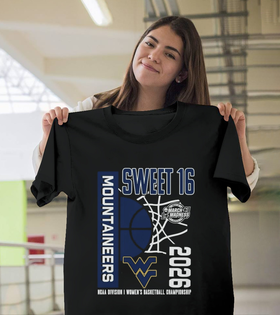 West Virginia Mountaineers 2026 NCAA Women's Basketball Sweet 16 Championship T-Shirt