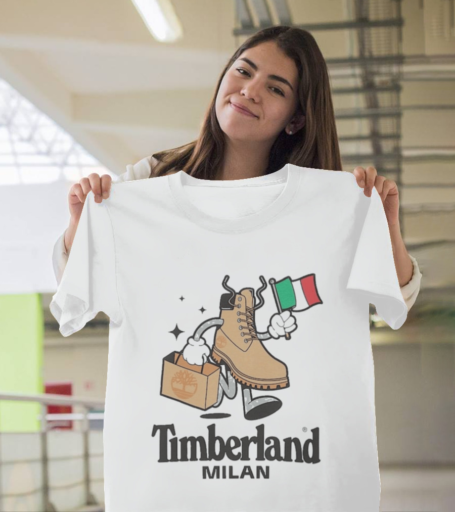 All Gender Timberland Boot Shopping With Italian Flag In Milan T-Shirt