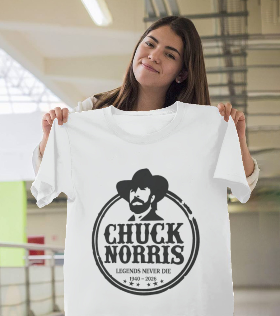 Chuck Norris Legends Never Die 1940 2004 Cowboy Image Stars T-Shirt
