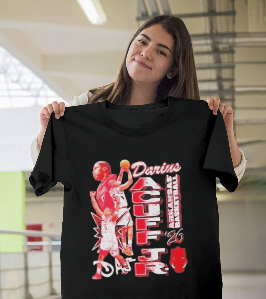 Darius Acuff Jr Arkansas Basketball Razorbacks '26 Crimson T-Shirt