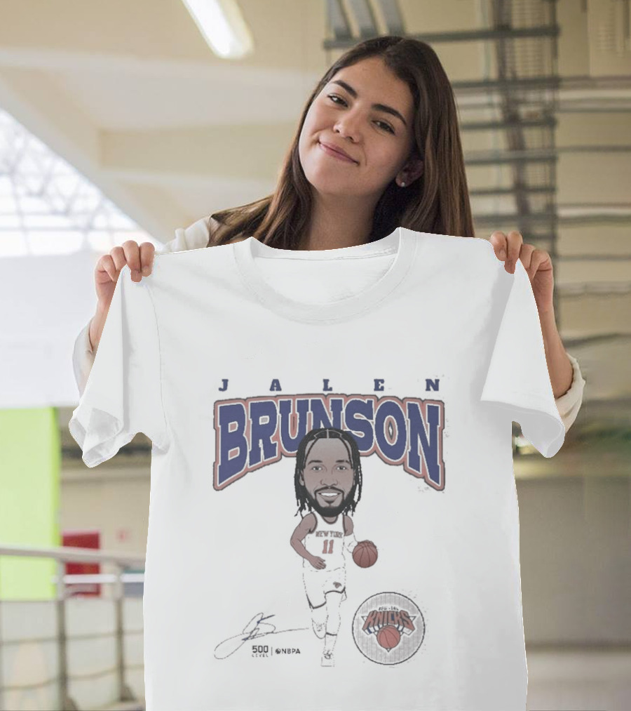 Jalen Brunson New York Knicks Basketball Hardwood Comic T-Shirt
