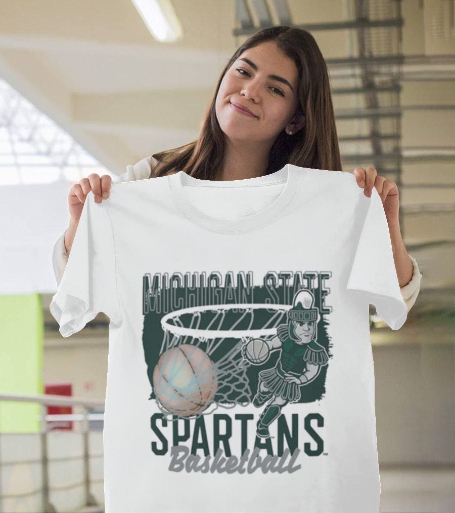 Michigan State Spartans Basketball Swoosh Net T-Shirt