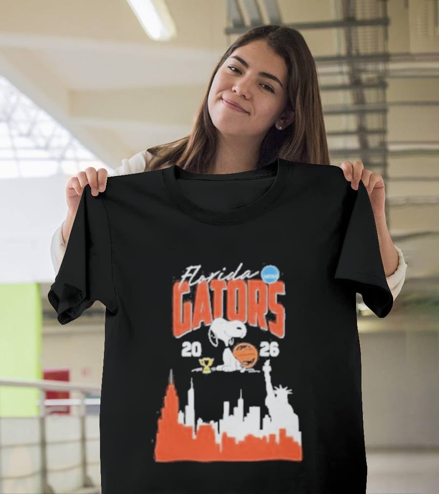 Florida Gators Snoopy Basketball 2026 NYC Skyline T-Shirt