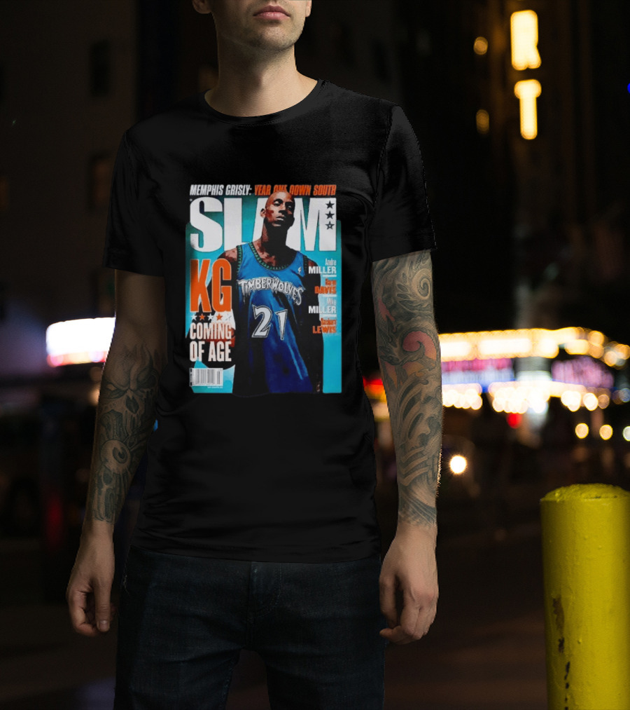 Slam Kevin Garnett Timberwolves Memphis Grisly Year One Down South KG Coming Of Age T-Shirt