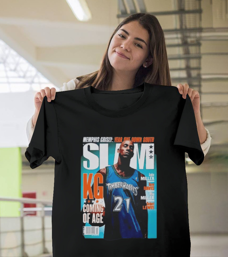 Slam Kevin Garnett Timberwolves Memphis Grisly Year One Down South KG Coming Of Age T-Shirt